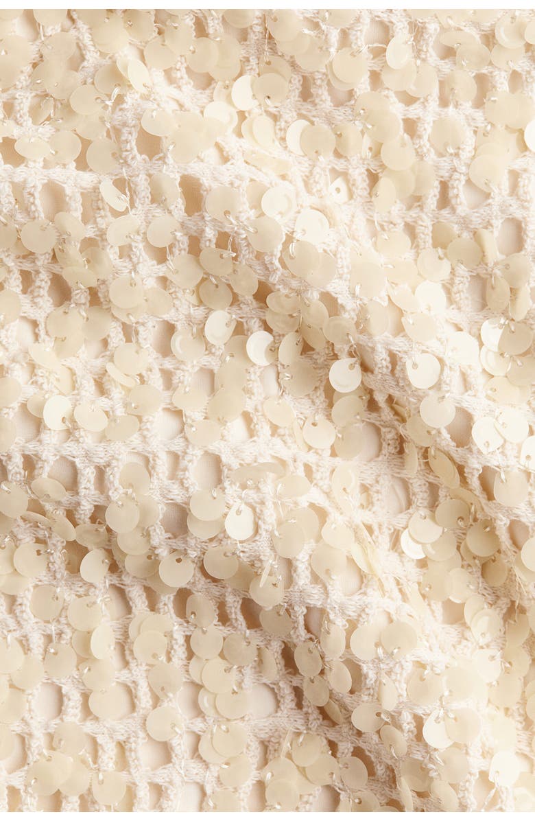 H&M Sequined Net Skirt, Alternate, color, Cream