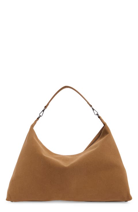Faux Suede Hobo Bag