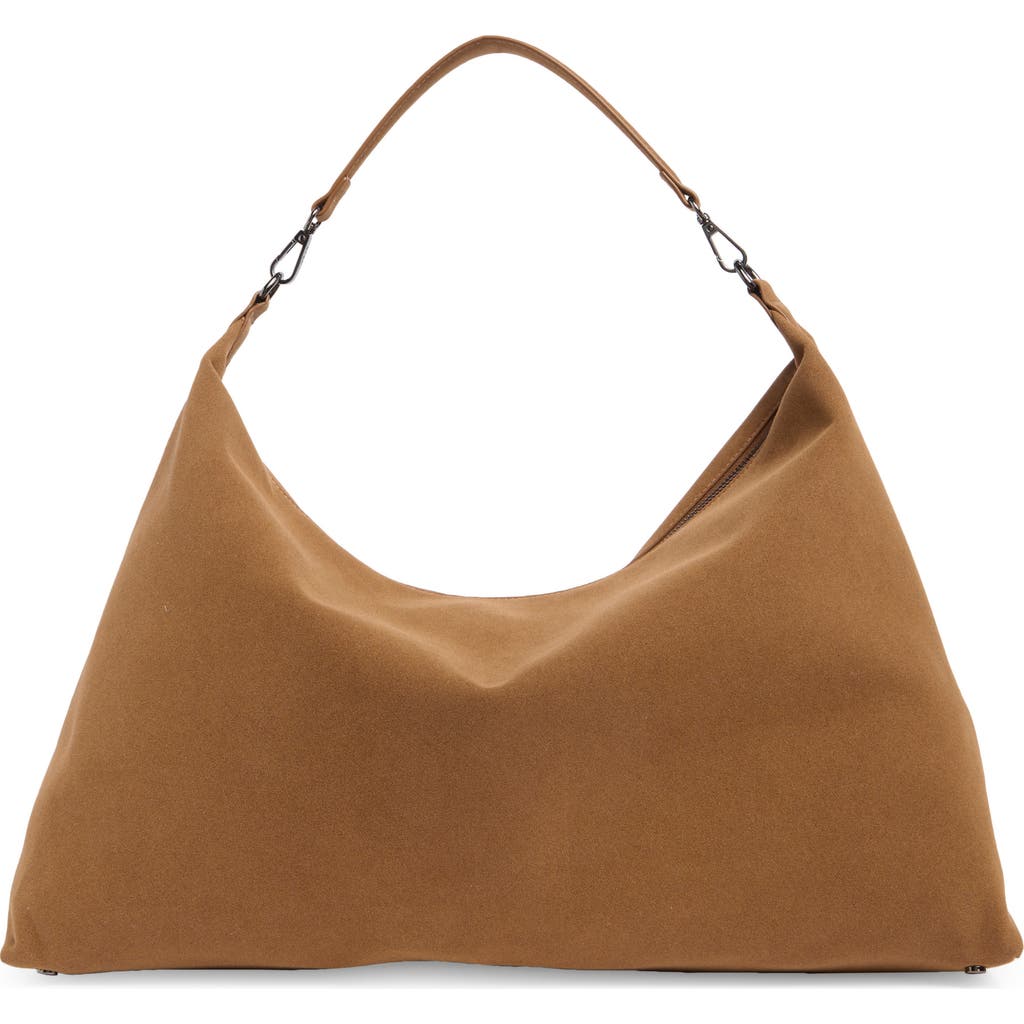 Bcbg Faux Suede Hobo Bag In Caramel