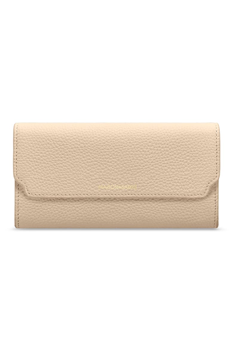 Long Leather Flap Wallet, Main, color, Saharan Fuchsia