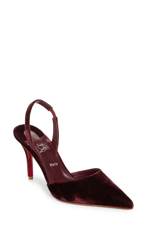 Deep Red Velvet Suede Pumps with Platform on sale Size 8.5