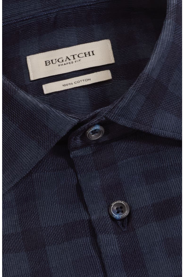 Axel Shaped Fit Long Sleeve Button Up Shirt, Alternate, color, NAVY