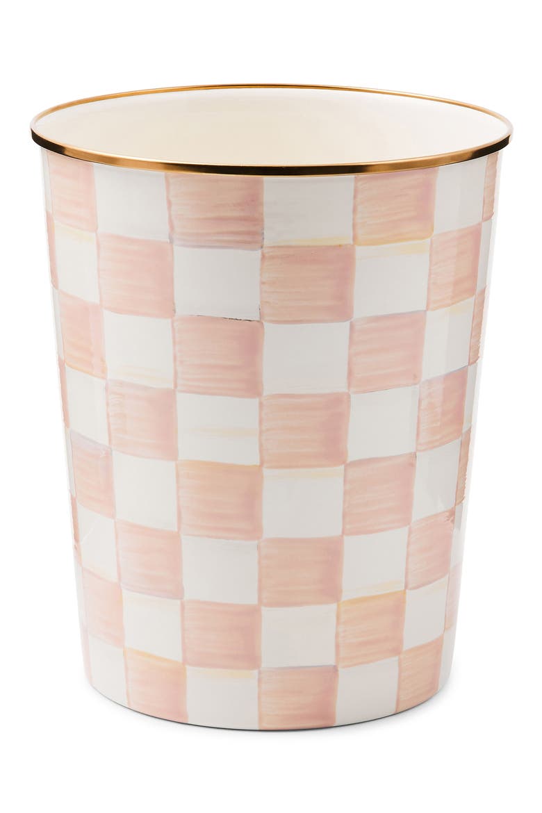 Rosy Check Waste Bin, Main, color, ROSY