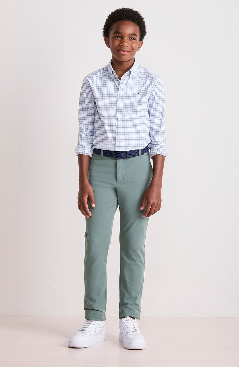 vineyard vines Kids' Flat Front Performance Chinos, Alternate, color, Balsam