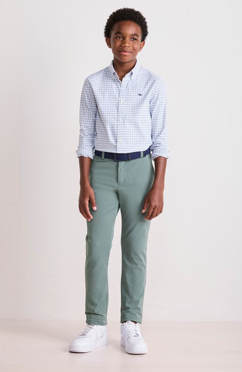 Vineyard Vines Kids' Flat Front Performance Chinos In Green