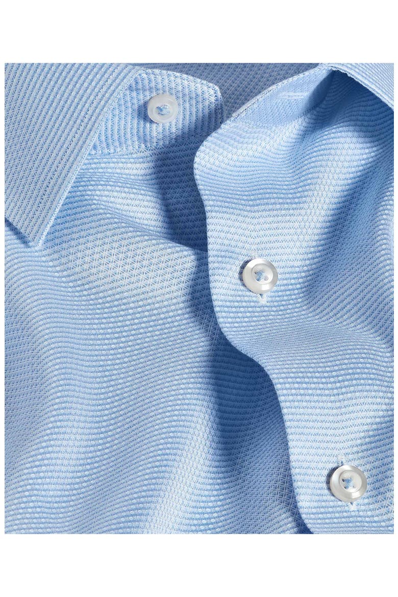 Trim Fit Microcheck Cotton Dobby Dress Shirt, Alternate, color, BLUE