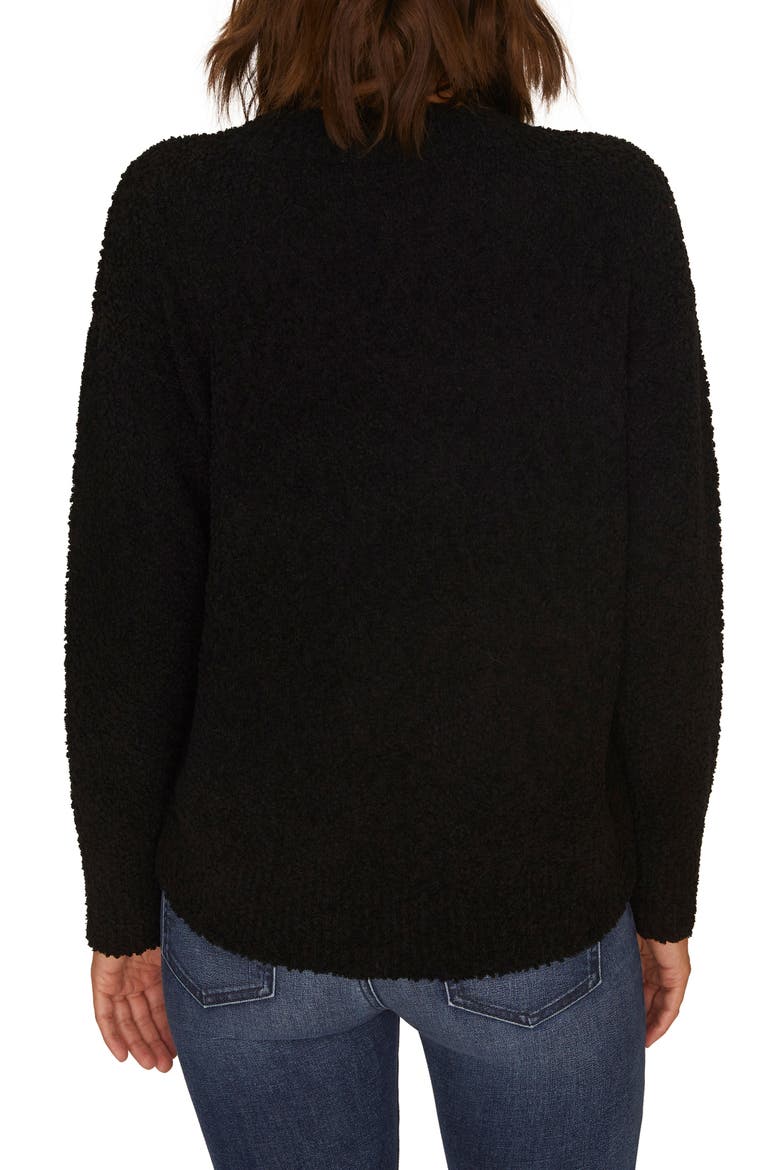 Teddy Textured Knit Sweater, Alternate, color, BLACK