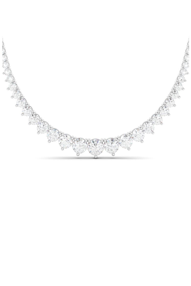 Graduated Lab Created Diamond Necklace, Main, color, WHITE GOLD