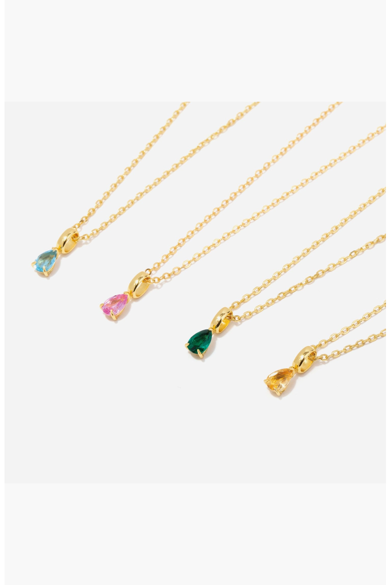 Birthstone Teardrop Necklace, Alternate, color, Citrine/November