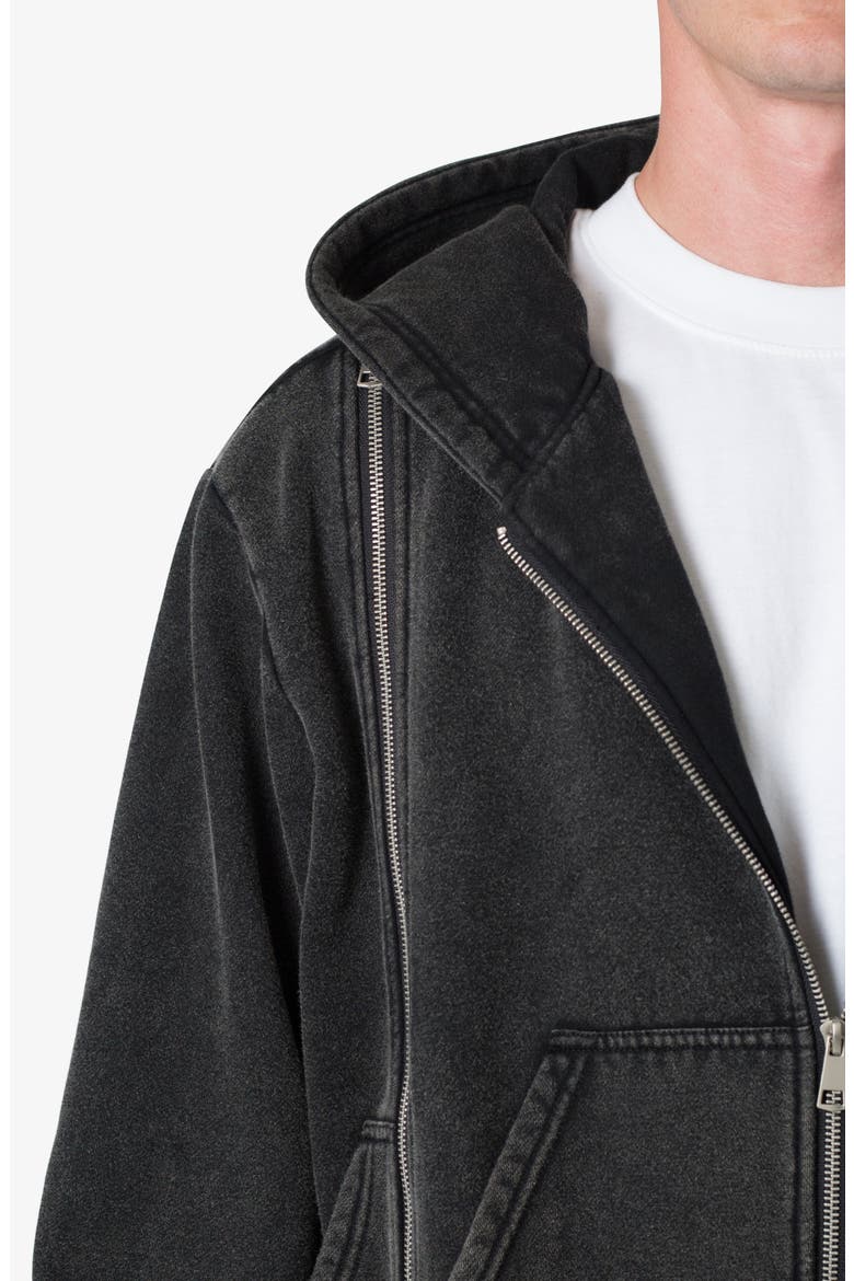 Multi Zip Hoodie, Alternate, color, WASHED BLACK