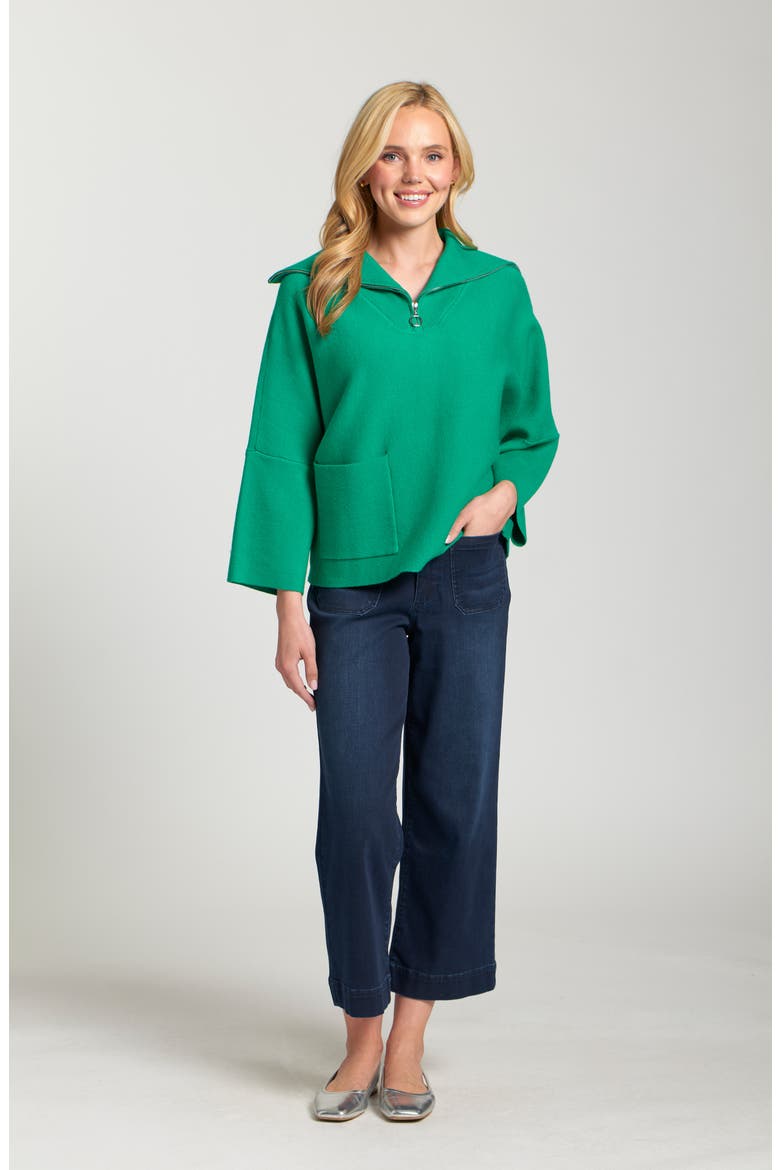 Half-Zip Pullover, Alternate, color, EMERALD
