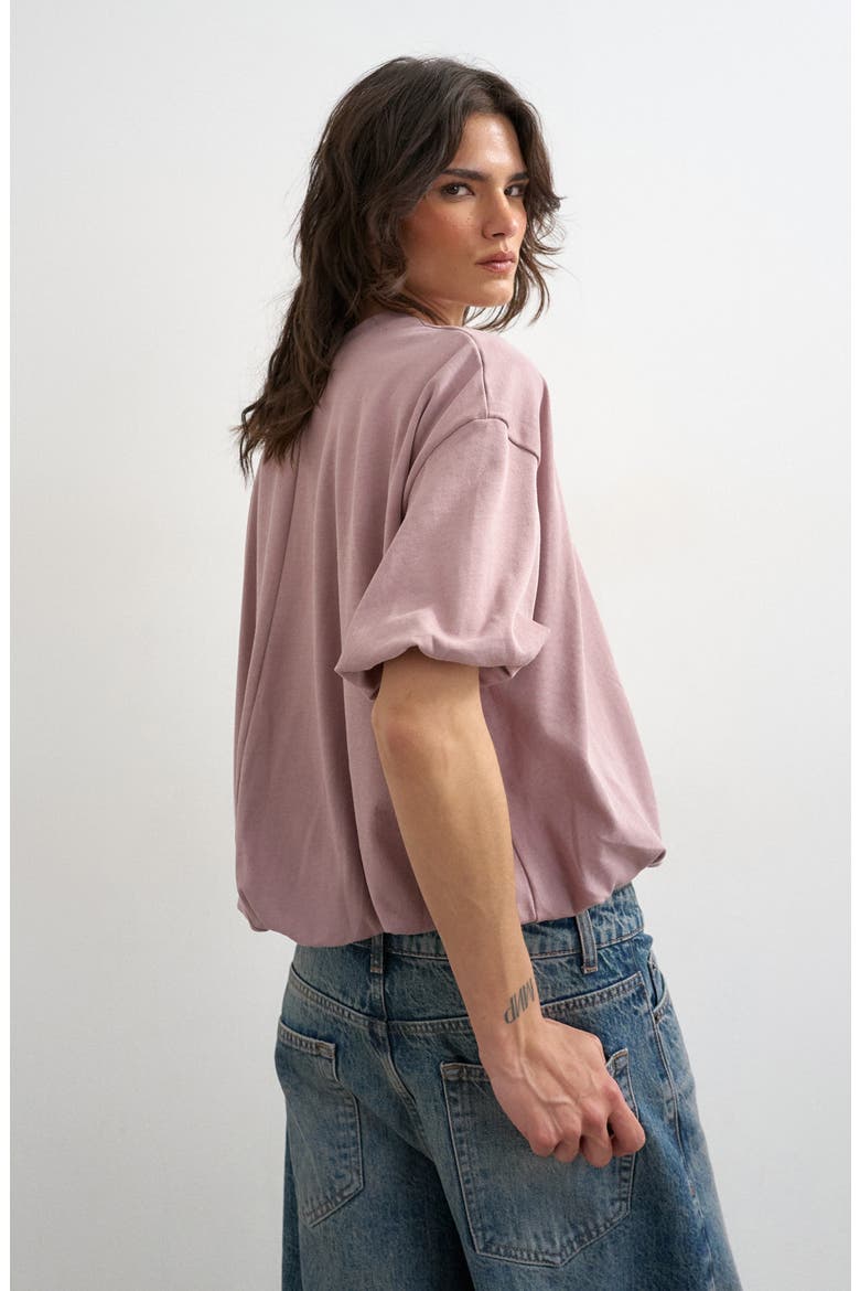 Bubble Hem Cotton T-Shirt, Alternate, color, PINK