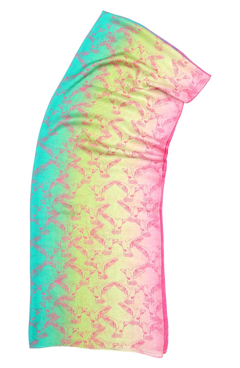 Kurt Geiger London Rainbow Bird Oblong Scarf, Alternate, color,