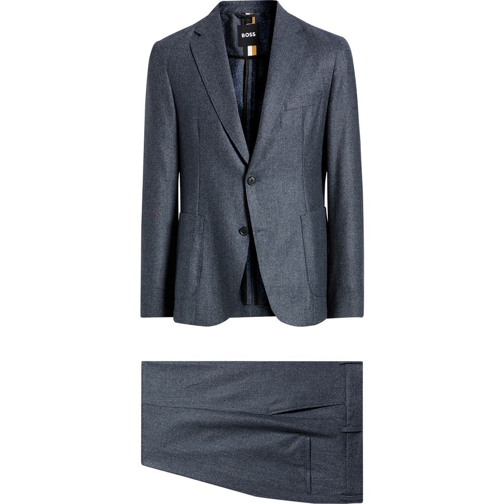 Hugo Boss Boss Hanry Slim Fit Virgin Wool Suit In Blue