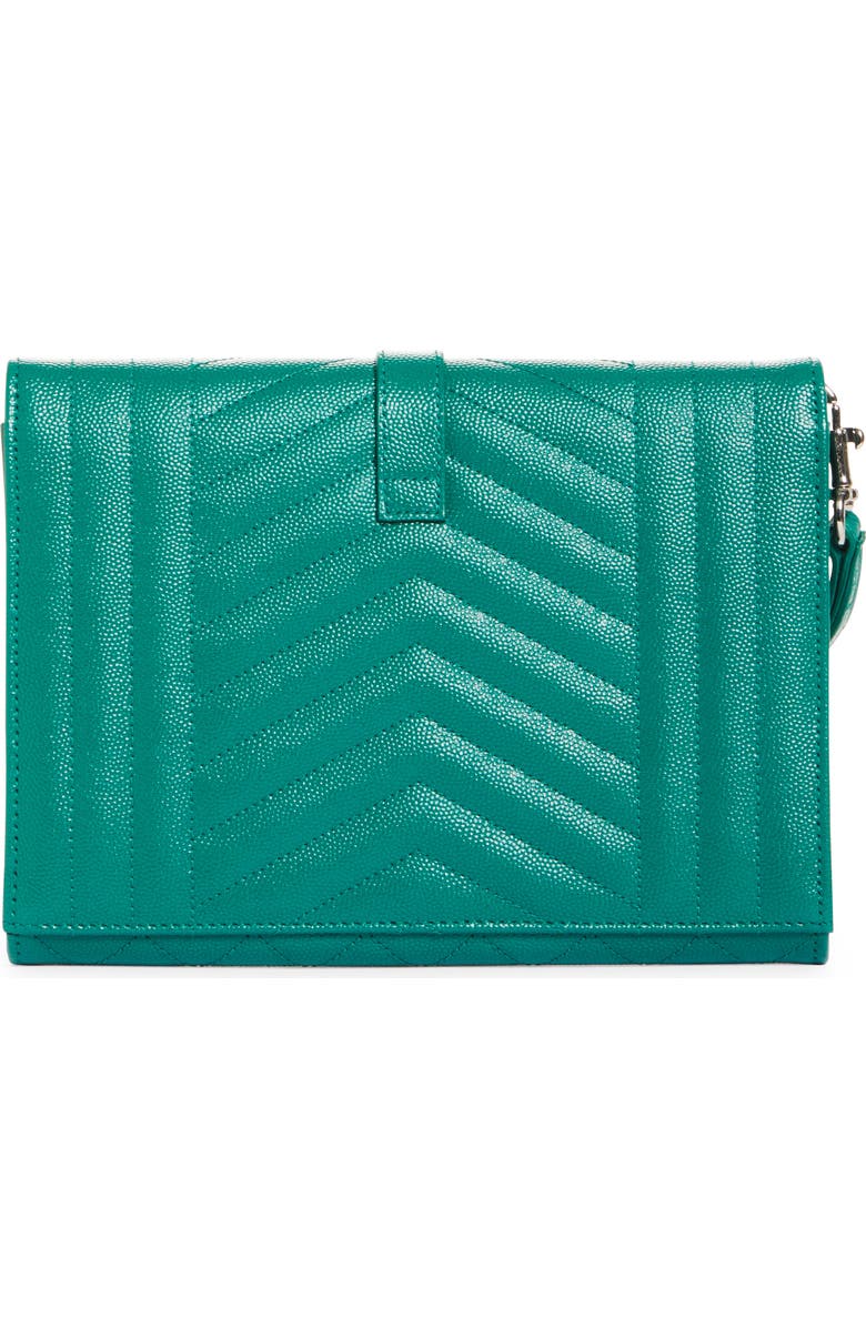 Saint Laurent Matelassé Leather Wristlet, Alternate, color,