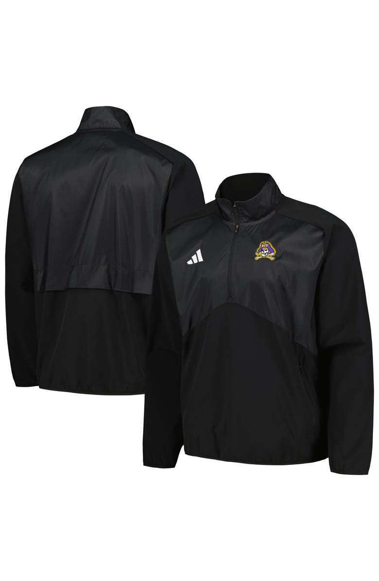 adidas Men's adidas Black ECU Pirates Sideline AEROREADY Raglan Quarter-Zip Jacket, Alternate, color, Black