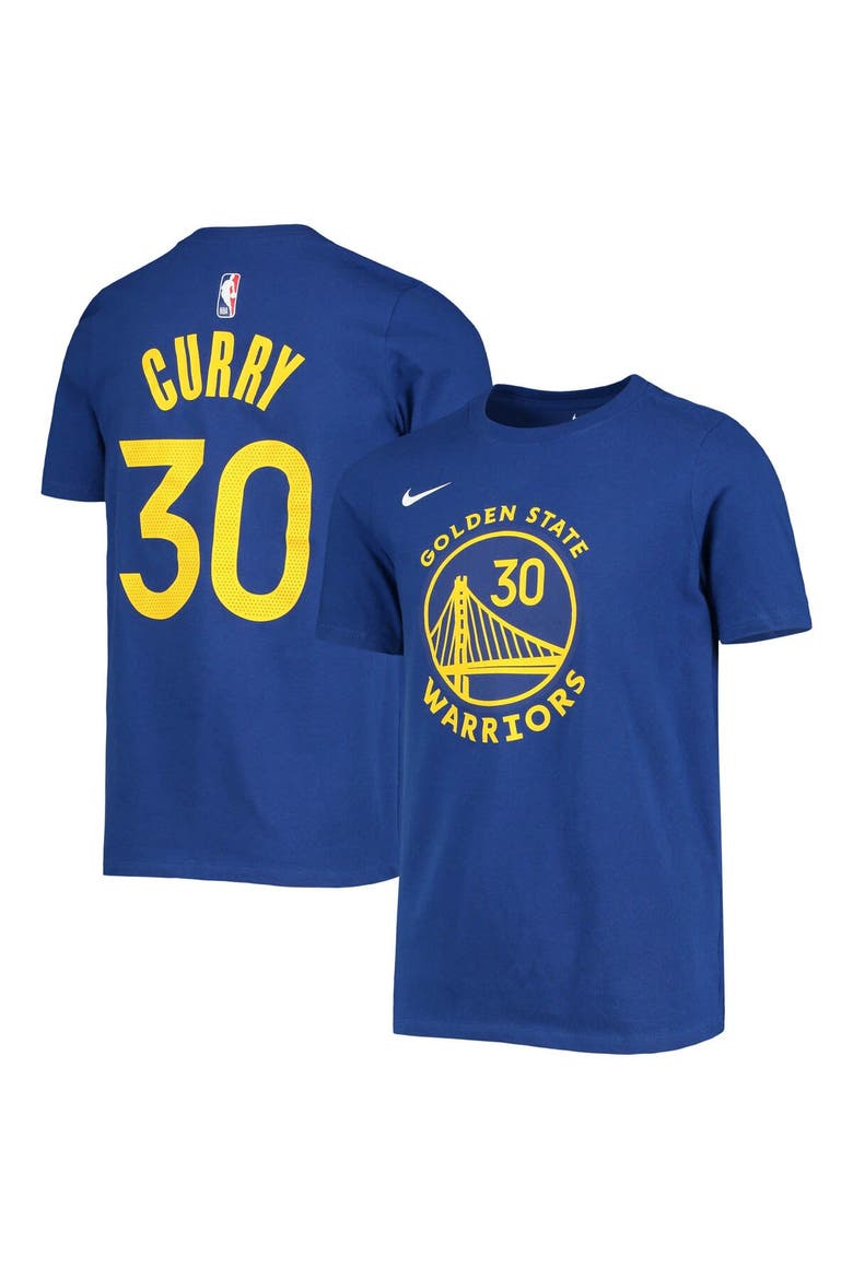 Youth Nike Stephen Curry Royal Golden State Warriors Logo Name & Number Performance T-Shirt, Main, color, Royal