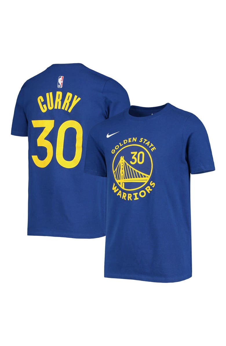 Nike Youth Nike Stephen Curry Royal Golden State Warriors Logo Name & Number Performance T-Shirt, Main, color, Royal