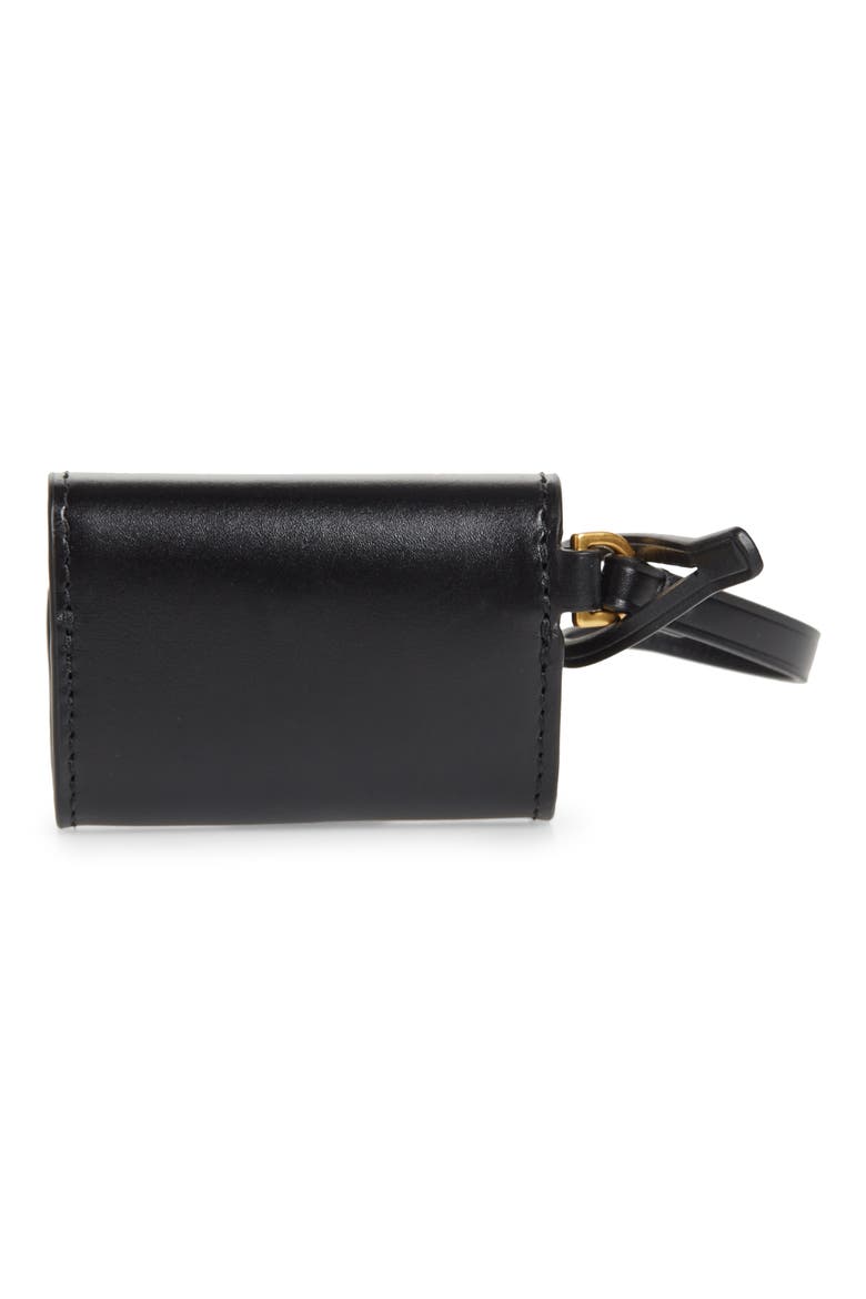 Eleanor Leather AirPods Case, Alternate, color, BLACK