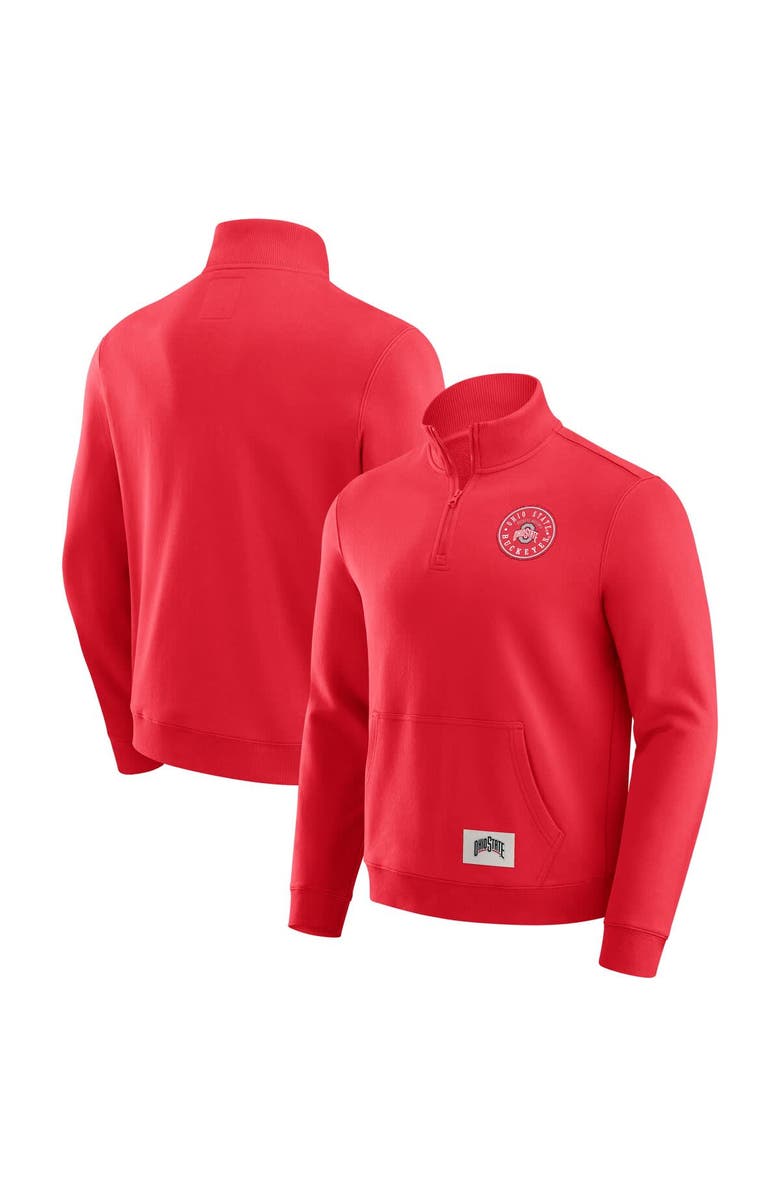Darius Rucker Collection by Fanatics Men's Darius Rucker Collection by Fanatics Scarlet Ohio State Buckeyes Quarter-Zip Pullover, Main, color, Scarlet