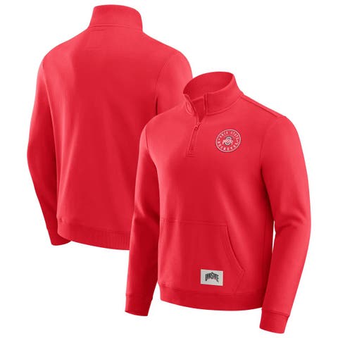 Men's Darius Rucker Collection by Fanatics Scarlet Ohio State Buckeyes Quarter-Zip Pullover
