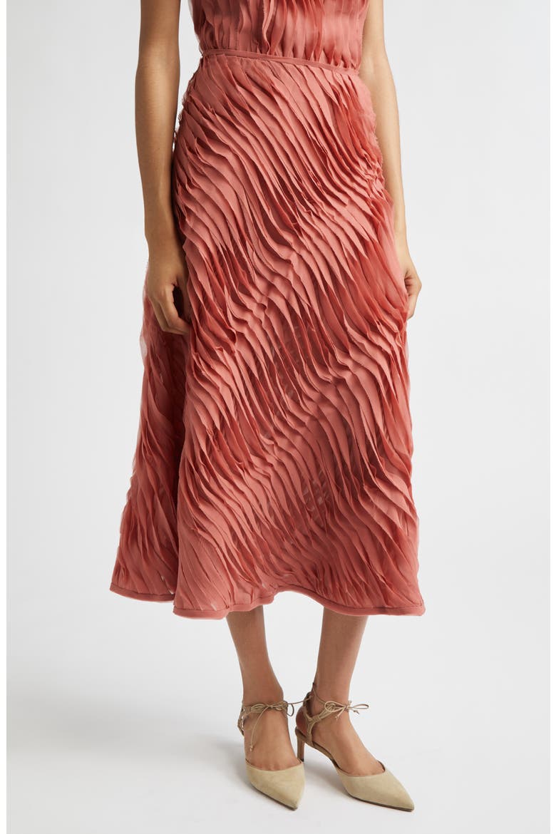 Amiko Tiered Midi Skirt, Main, color, CHESTNUT