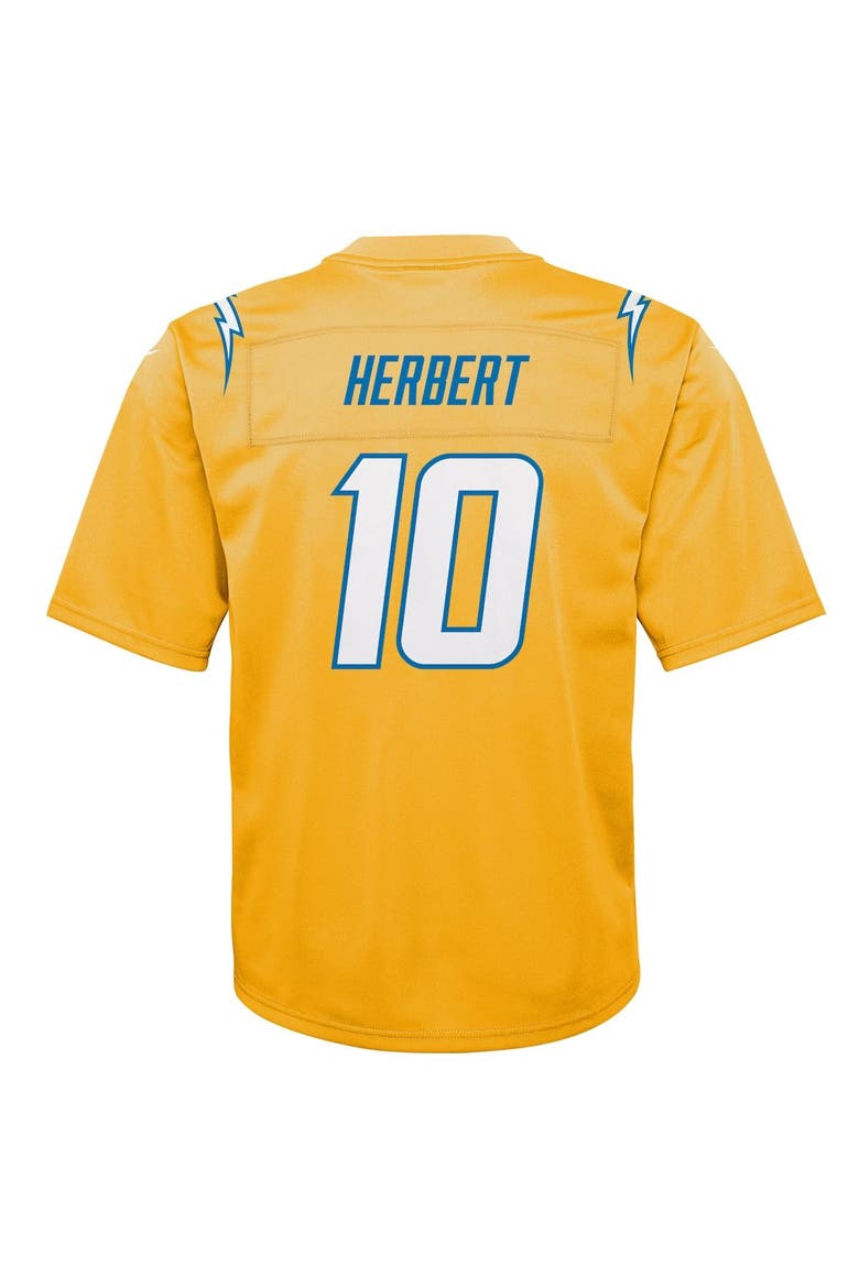 Youth Nike Justin Herbert Gold Los Angeles Chargers Inverted Team Game Jersey, Alternate, color, Gold