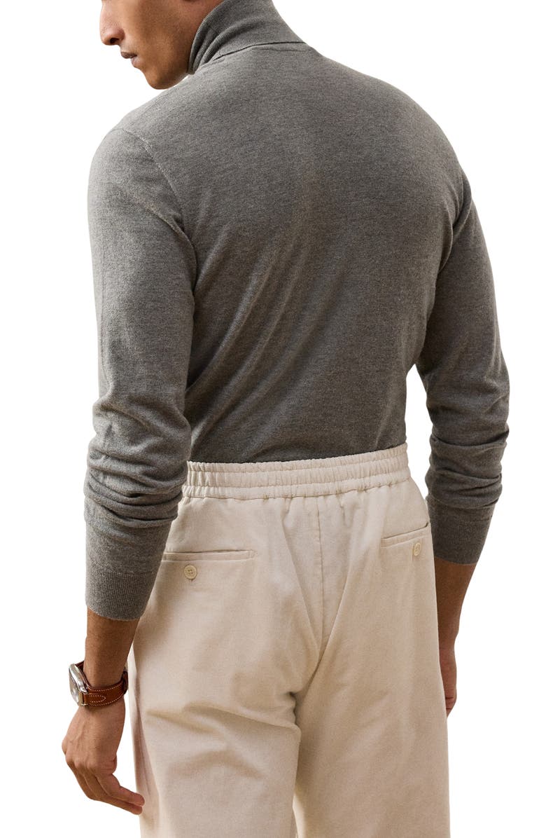 Ralph Lauren Purple Label Cashmere Turtleneck Sweater, Alternate, color, Grey Heather