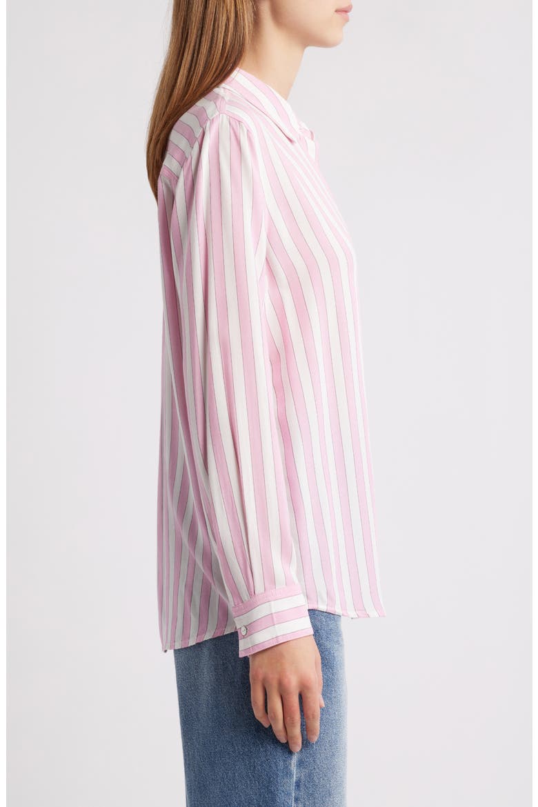 Wren Stripe Button-Up Shirt, Alternate, color, ROSE BLOOM STRIPE