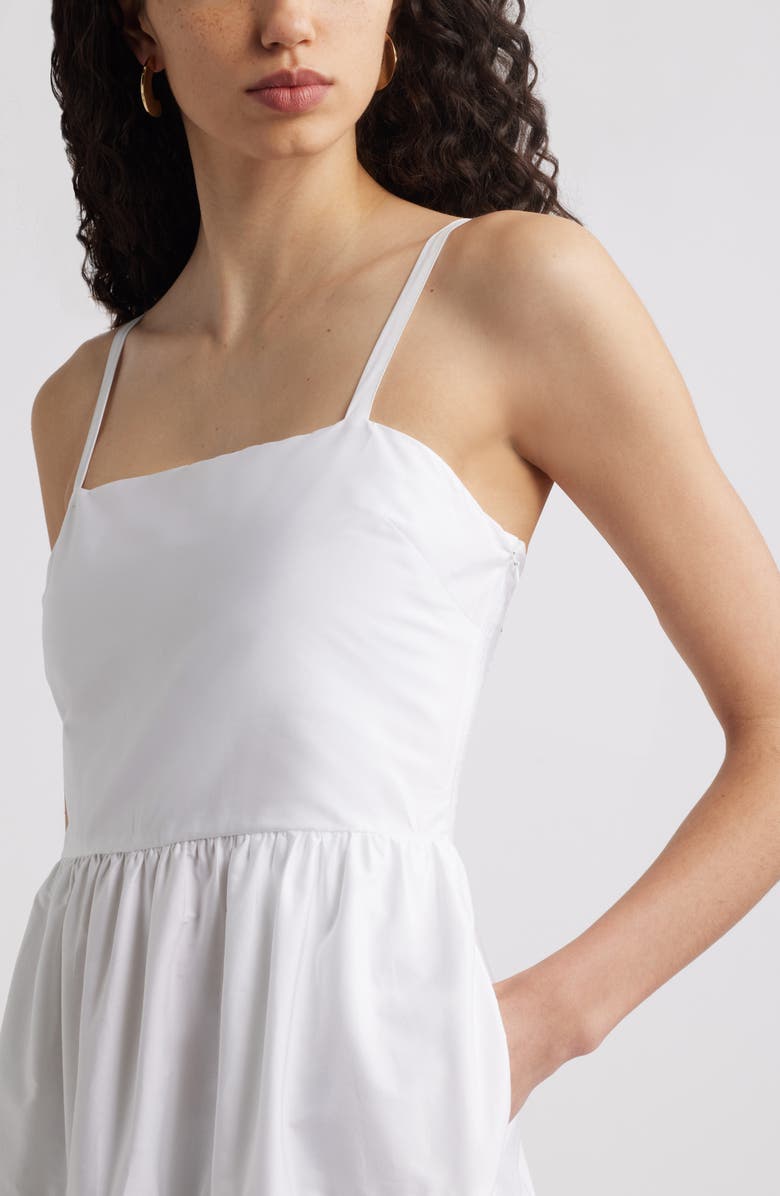 Nordstrom Cotton Poplin Tiered A-Line Dress, Alternate, color, White