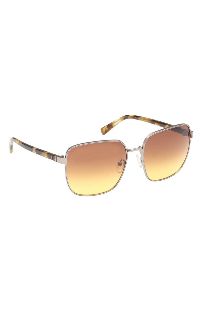 ABERCROMBIE & FITCH 58mm Gradient Square Sunglasses, Alternate, color, Shiny Light Nickeltin / Brown