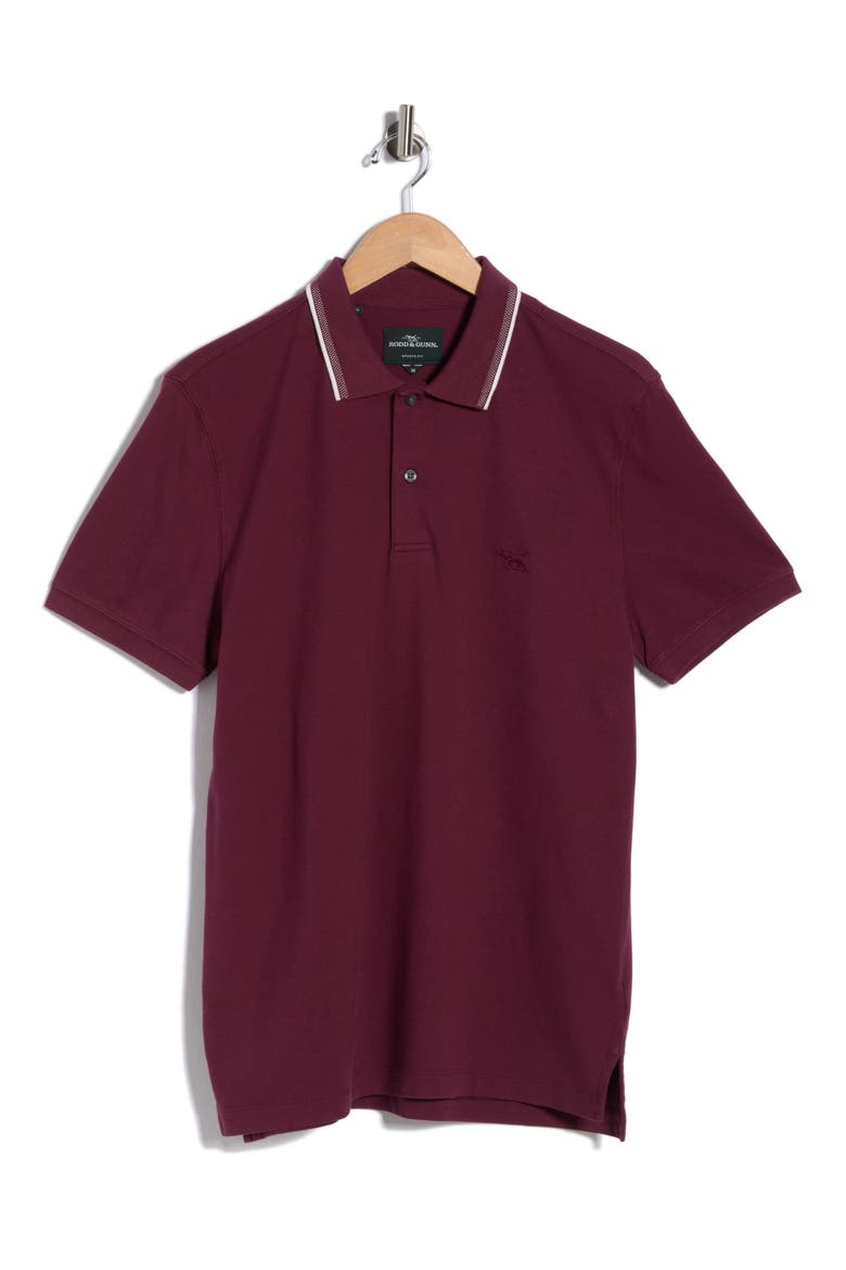 Gowerville Tipped Polo, Alternate, color, BURGUNDY