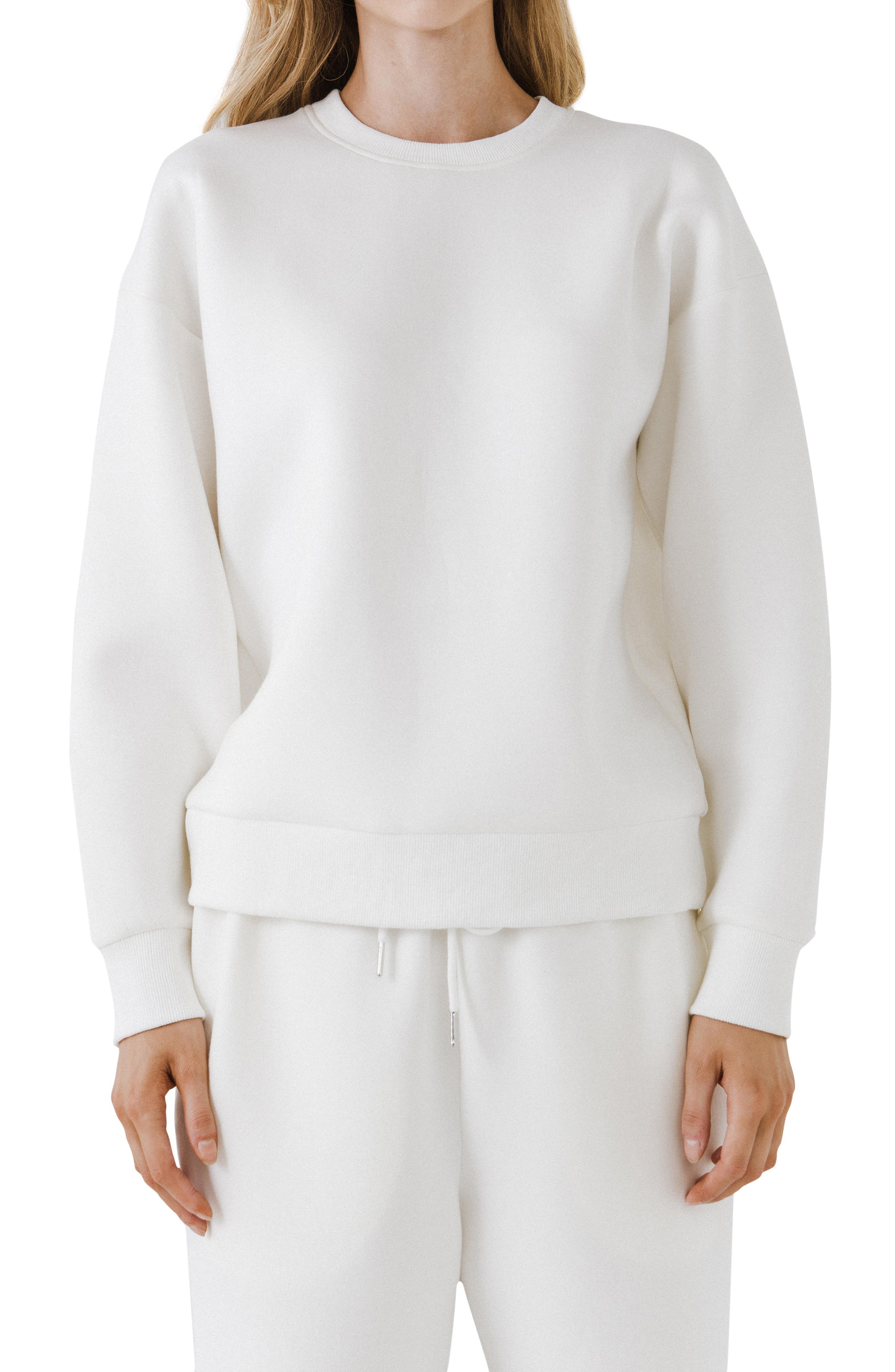 Grey Lab Lounge Wear Crewneck Sweatshirt In White