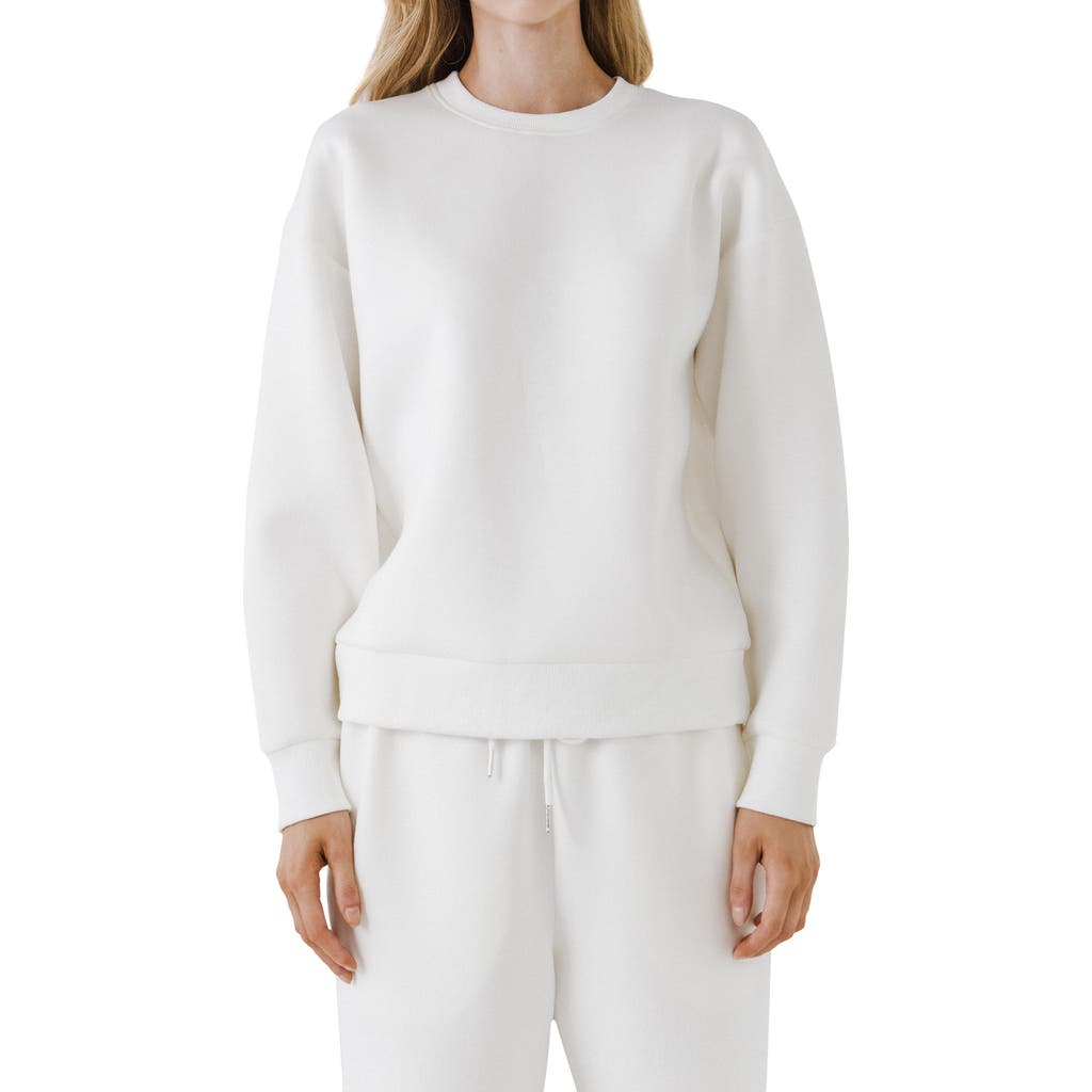 Grey Lab Lounge Wear Crewneck Sweatshirt In White