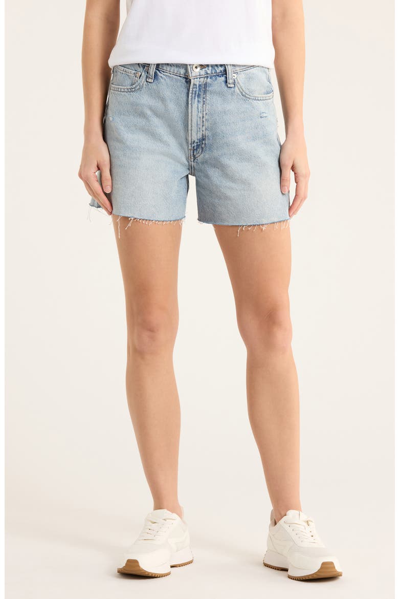 Retro High Waist Denim Cutoff Shorts, Main, color, OCONEE