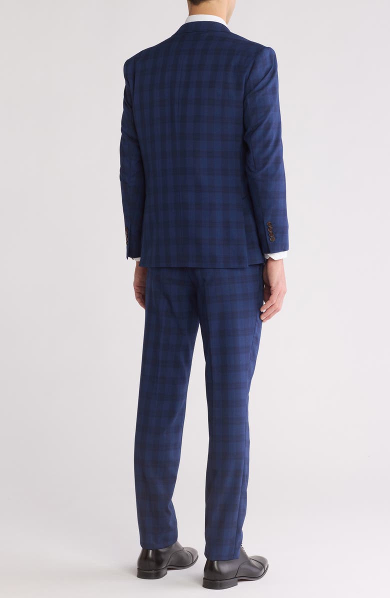Gino Vitale Slim Fit 3-Piece Check Suit, Alternate, color, Blue