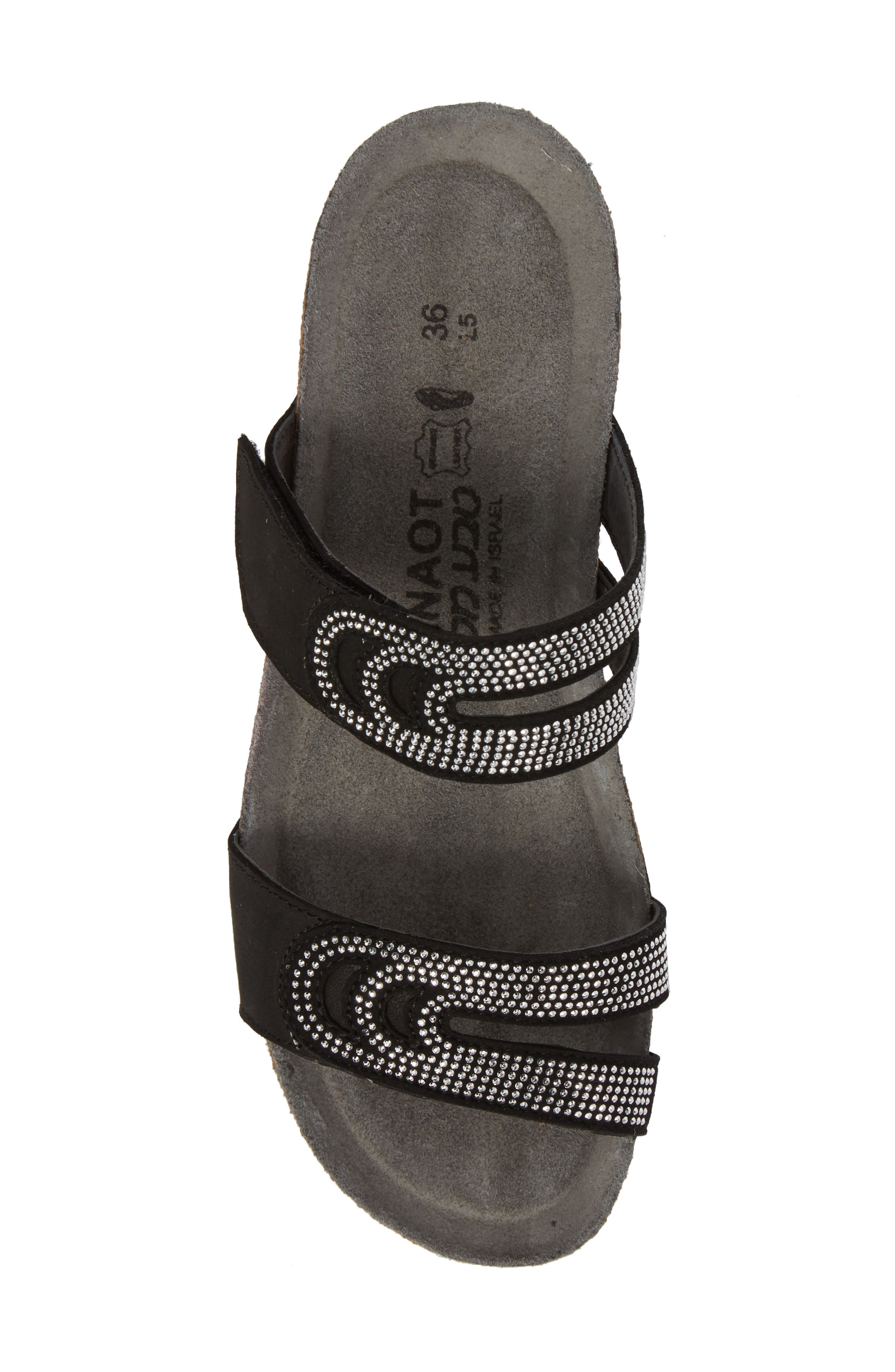 Naot Ainsley Studded Slide Sandal, Alternate, color, Black Nubuck