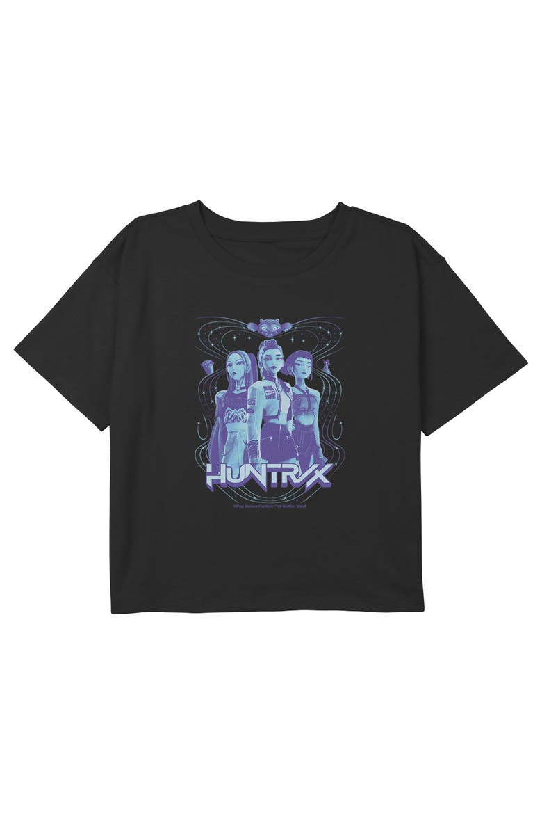 Girl's KPop Demon Hunters Huntrix Girls Honmoon  Graphic T-Shirt, Main, color, Black