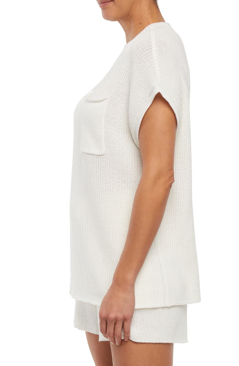 Three Dots Michaela Pocket Knit T-Shirt, Alternate, color, Sugar Swizzle