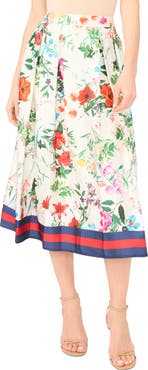 Halogen® Border Print Midi Skirt