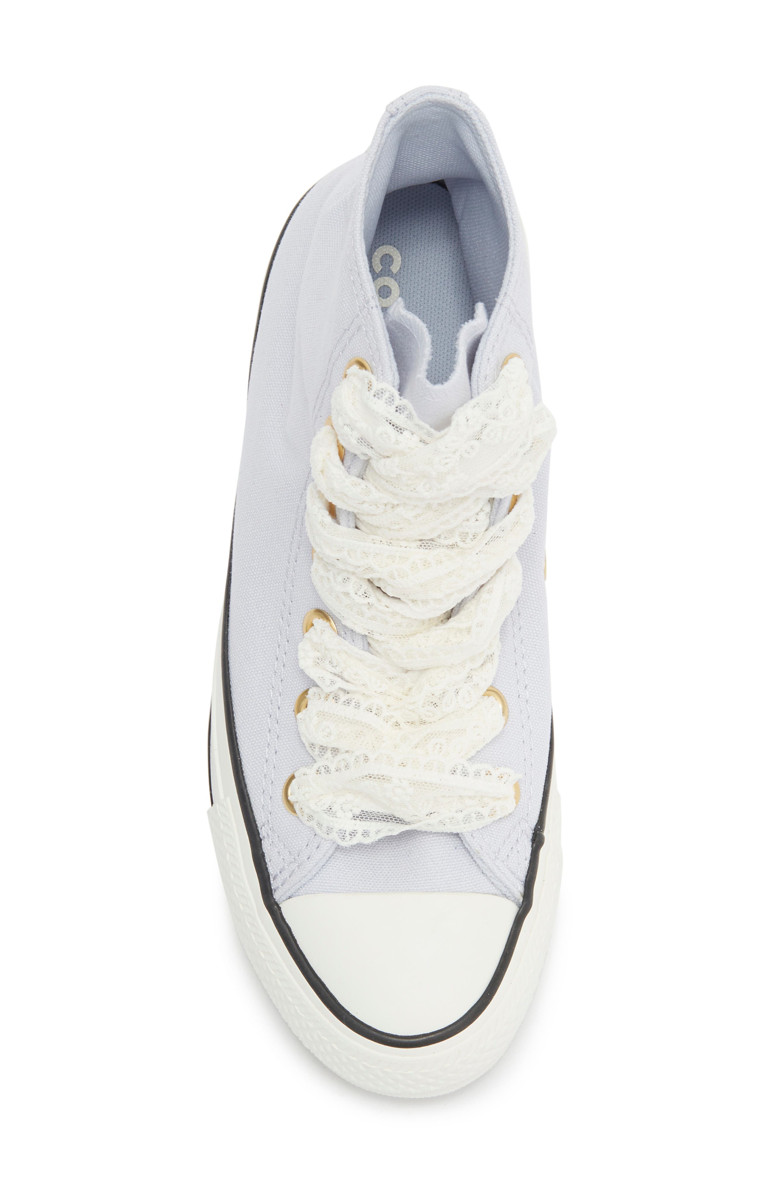 Kids' Chuck Taylor® All Star® Lace High Top Sneaker, Alternate, color, ALMOST LAVENDER/ GOLD