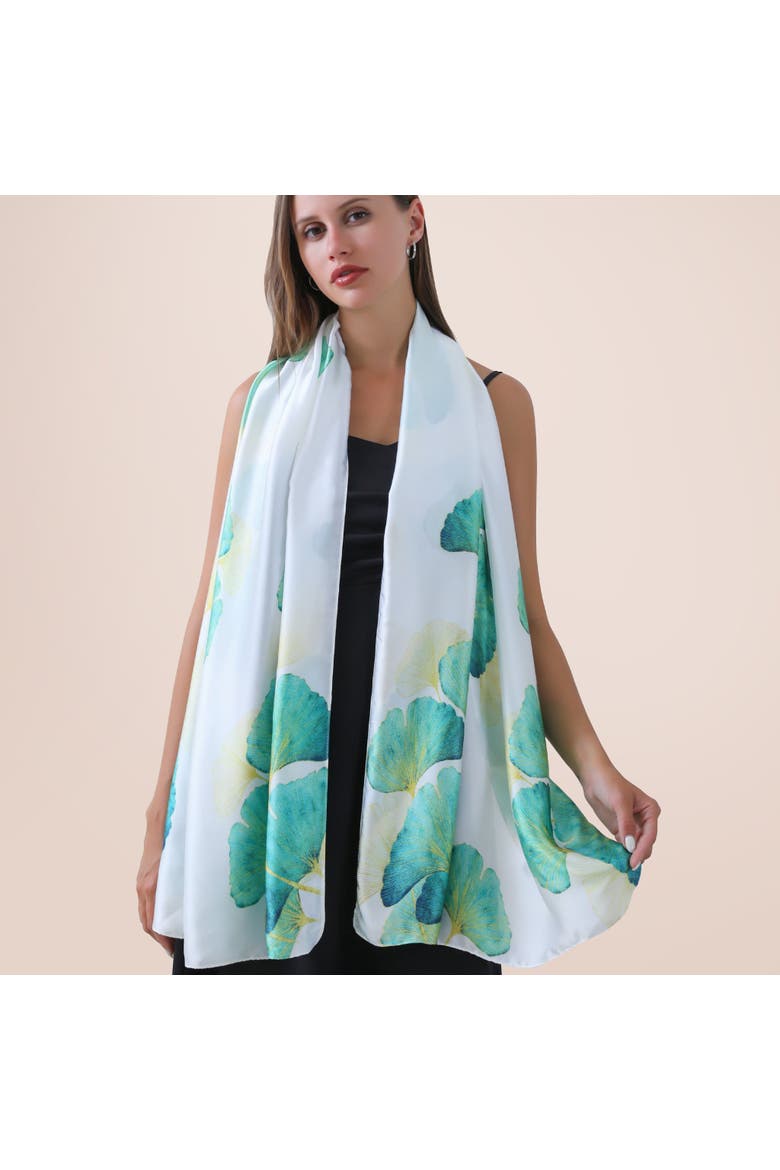 Clover Green & White Lightweight Scarf, Main, color, Green/White