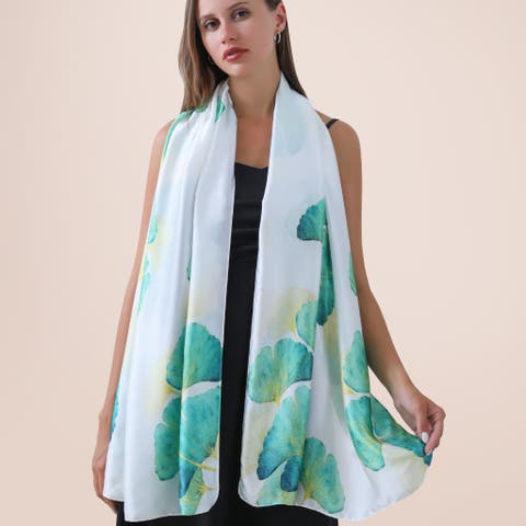 Clover Green & White Lightweight Scarf