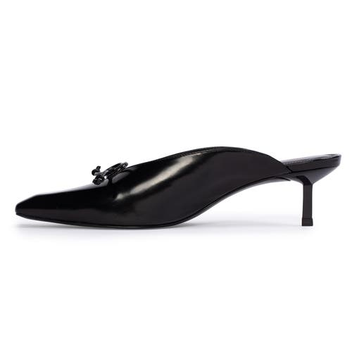 Black Suede Studio Vie 50 Mule In Black Leather