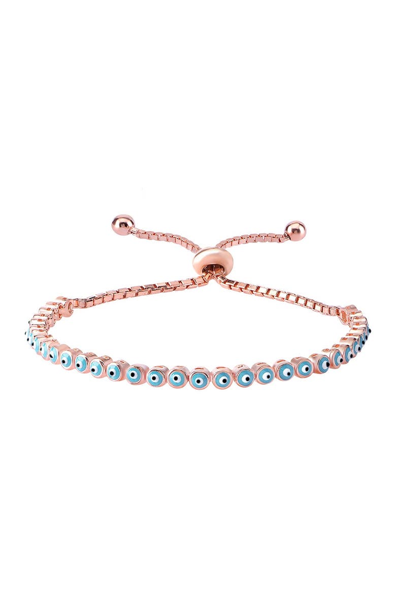 GABI RIELLE 22K Rose Gold Vermeil Evil Eye Beaded Bracelet, Main, color,