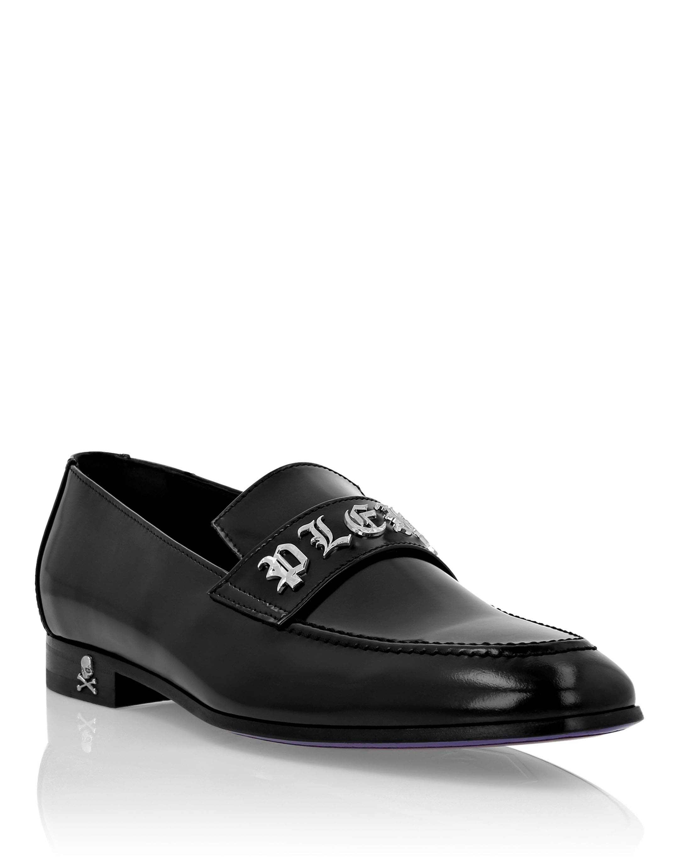 Leather Moccasin Gothic Plein Men, Main, color, black