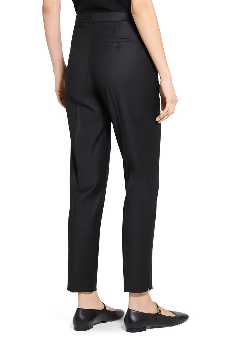 Sleek Flannel High Waist Taper Pants, Alternate, color, BLACK