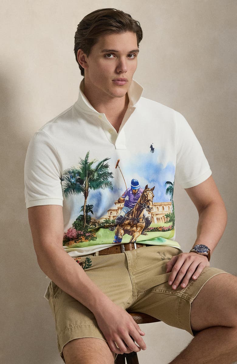 Polo Ralph Lauren Classic Fit Cotton Piqué Graphic Polo, Alternate, color, Polo Society Poster Art