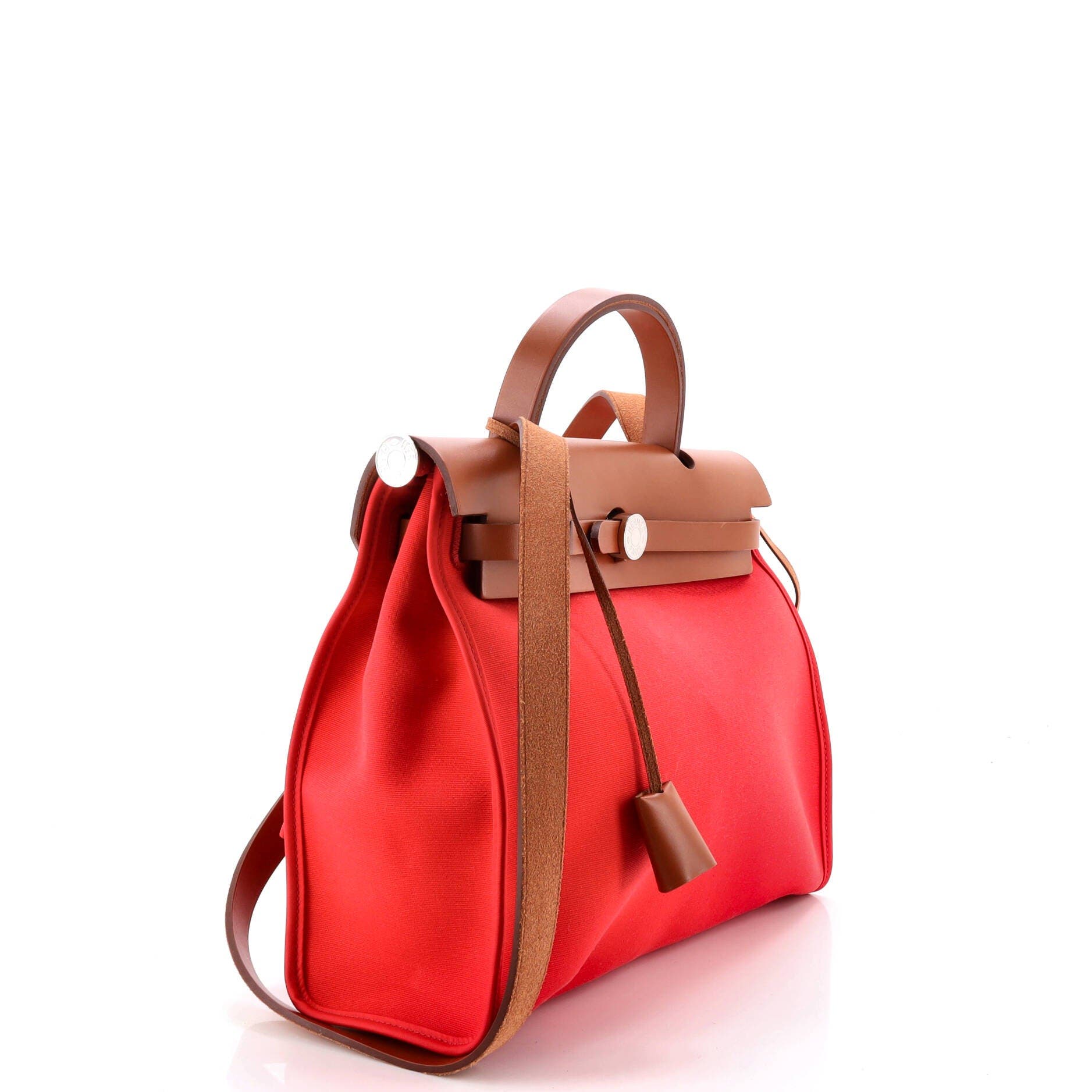 Herbag Zip Leather and Toile 31, Alternate, color, Red