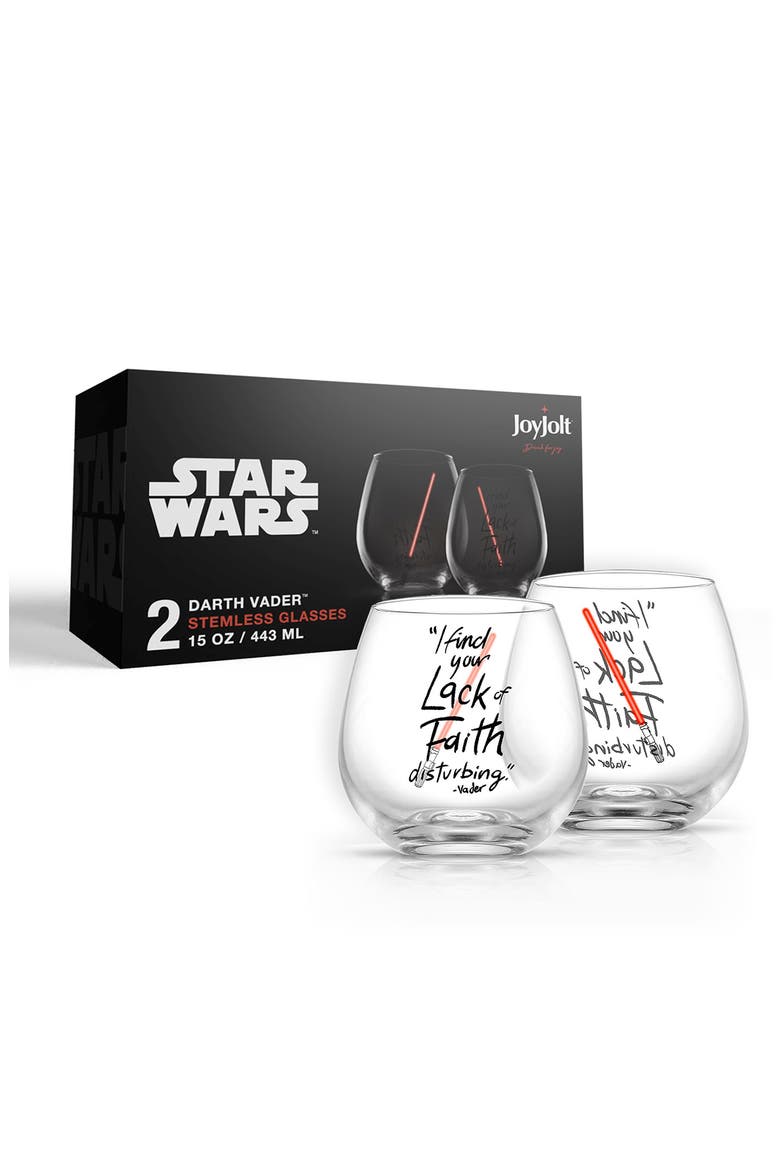 Lightsaber Stemless Drinking Glassware - Set of 2, Alternate, color, CLEAR/ RED